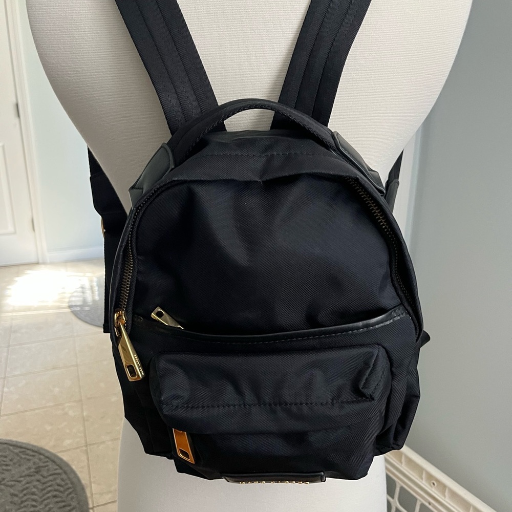 Marc Jacobs mini nylon blk/ gold varsity backpack